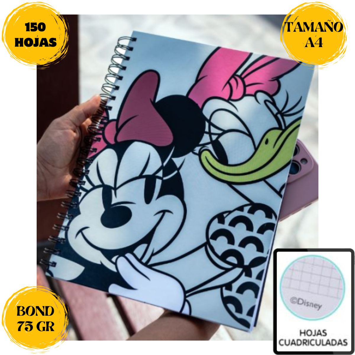ROMAX - Cuaderno anillado de 150 hojas Disney MINNIE MOUSE