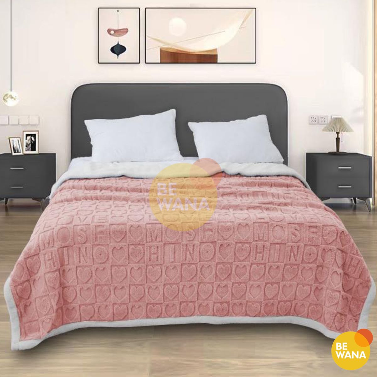 CASATEX - Manta Antialérgica SHERPA HEART 3D 2PLAZAS