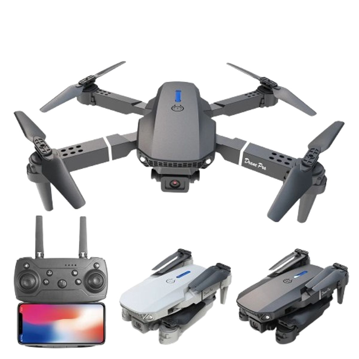 GENERICO - DRON E88 PRO DUAL CAMARA FULL HD + CONTROL REMOTO GIRO 360 CON WIFI