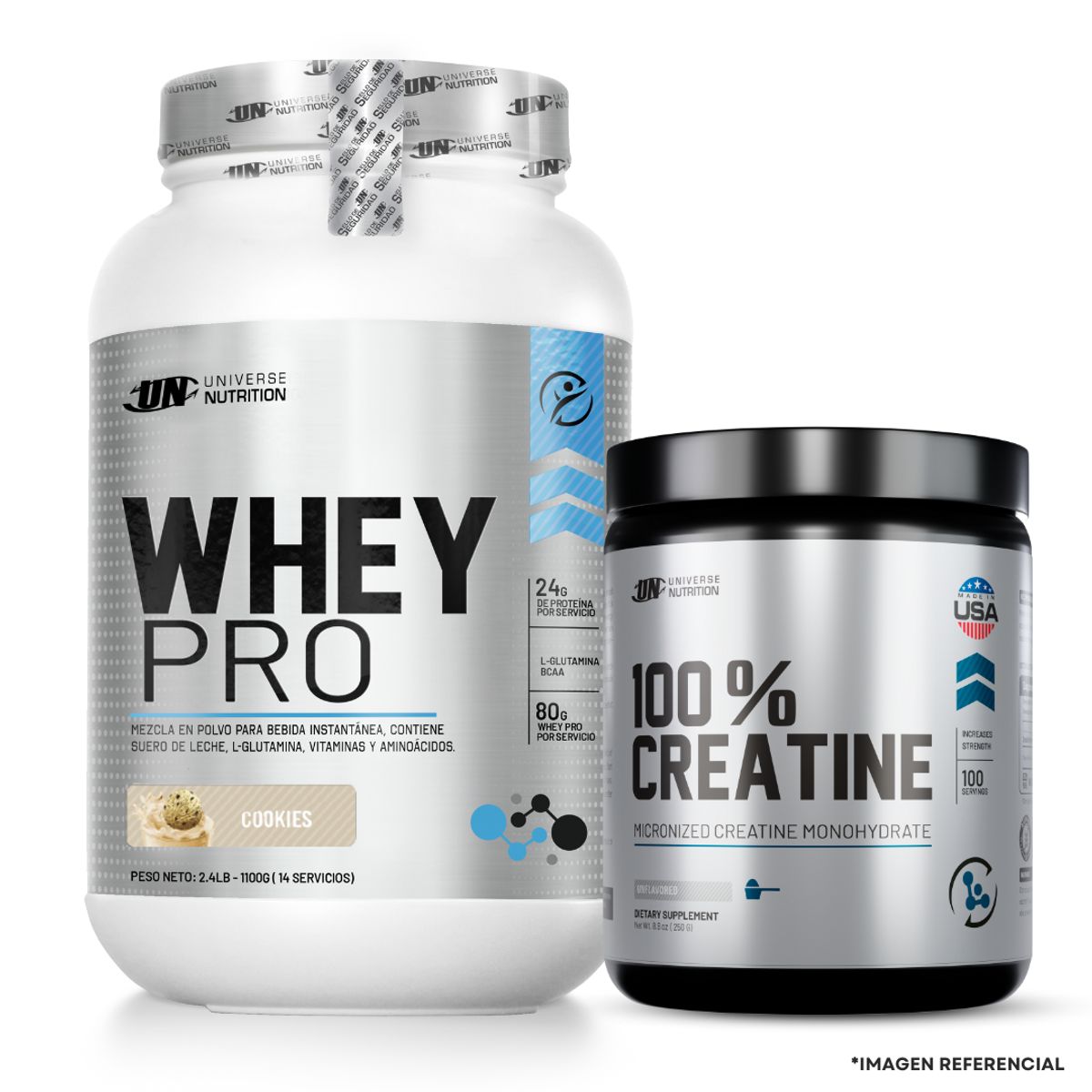 UNIVERSE NUTRITION - Whey Pro 1.1 kg cookie and cream + 100 % Creatina UN 250g
