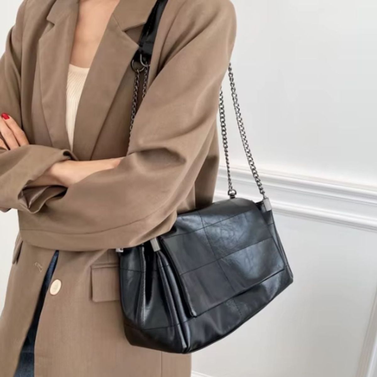 GENERICO - Bolsos de mensajero de hombro Retro para mujer bolsos Vintage