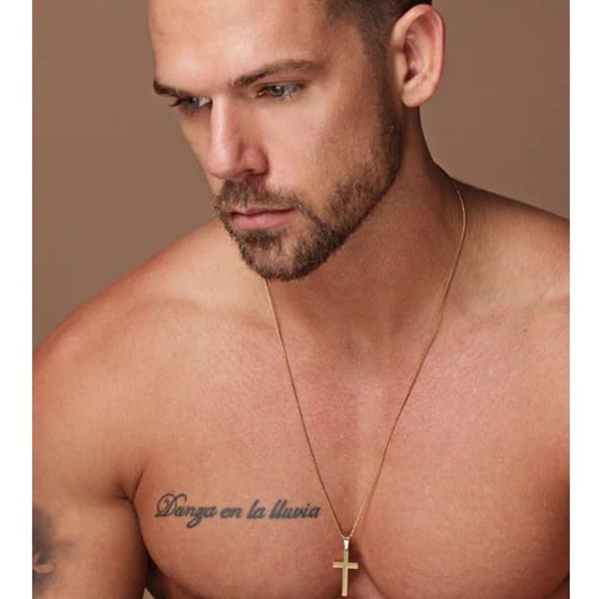 OEM - Collar Hombre Cruz Plana Mediana Acero Inoxidable Regala x SAN VALENTIN