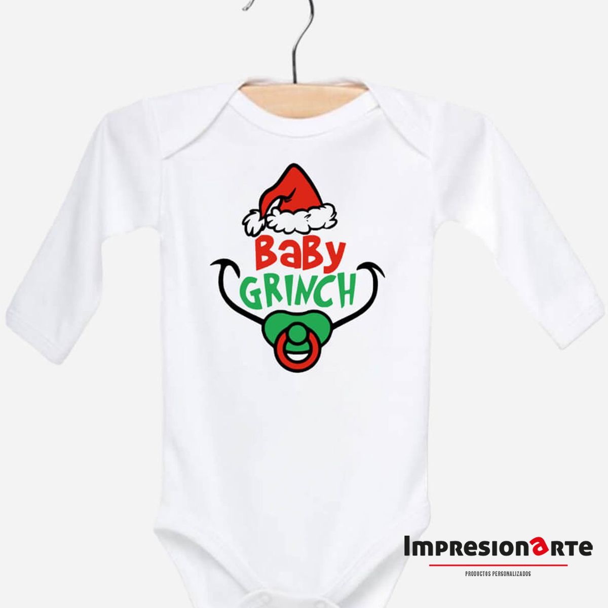 IMPRESIONARTE - Body Bebe Manga Larga BABY GRINCH