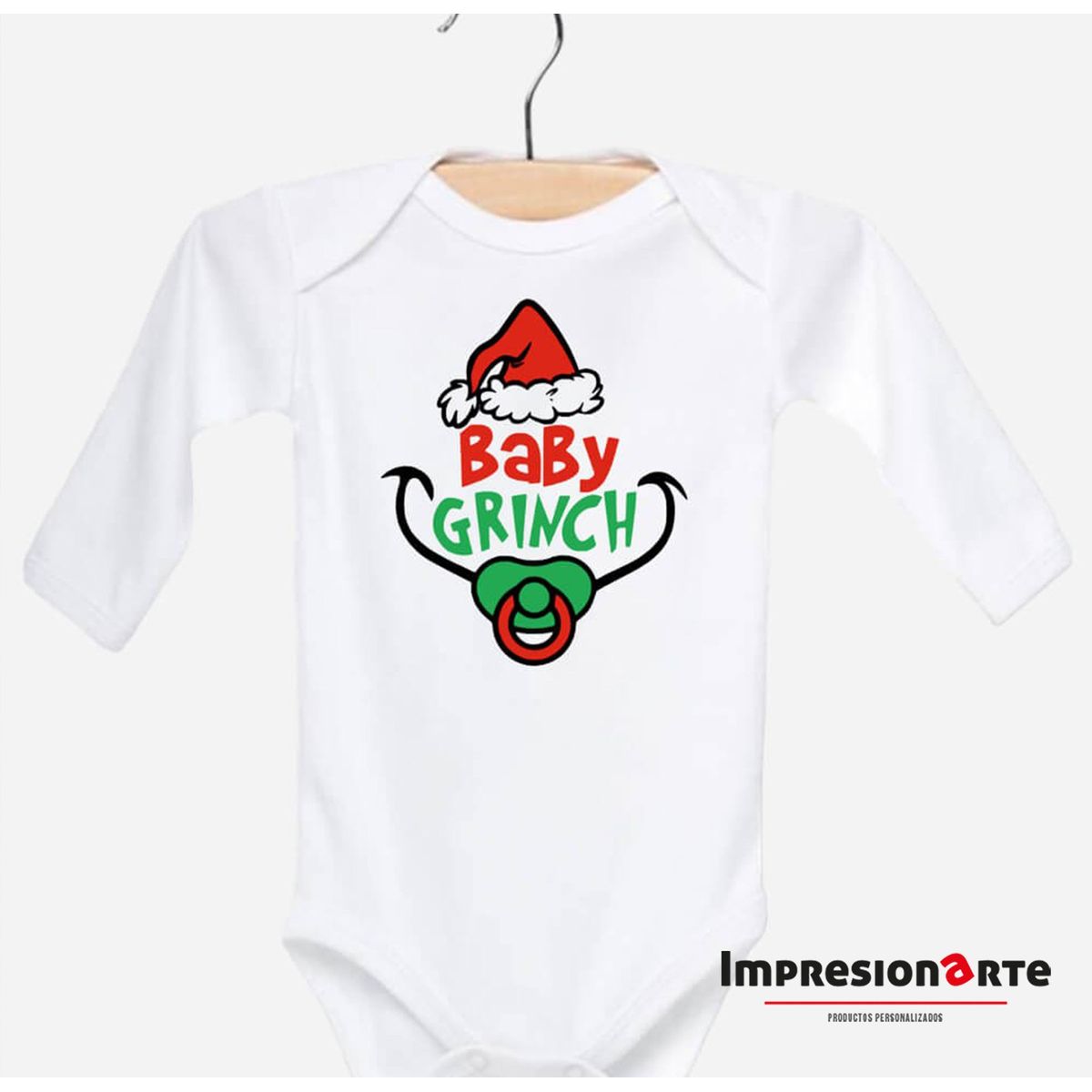 IMPRESIONARTE - Body Bebe Manga Larga BABY GRINCH