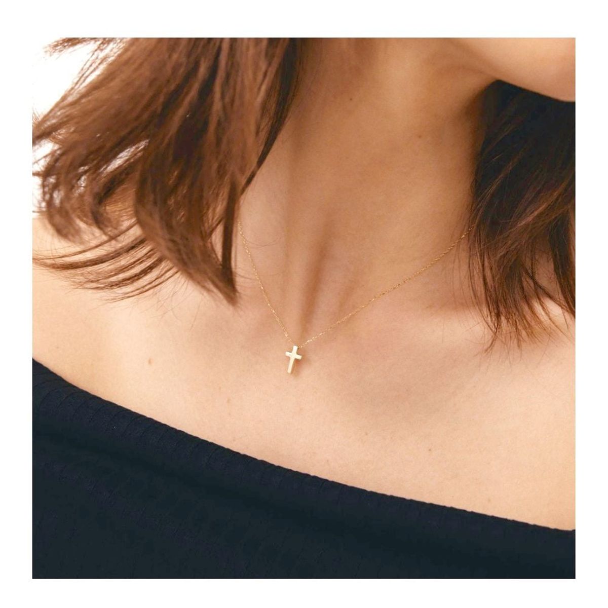 OEM - Collar Mujer Cruz Pequeña Fino Acero Inoxidable x SAN VALENTIN