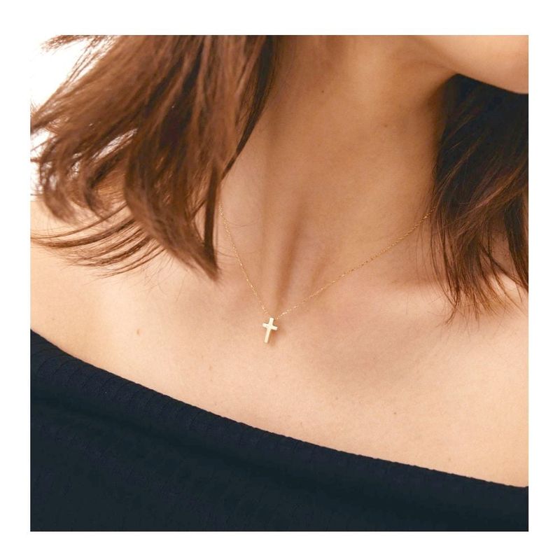 OEM - Collar Mujer Cruz Pequeña Fino Acero Inoxidable x Navidad