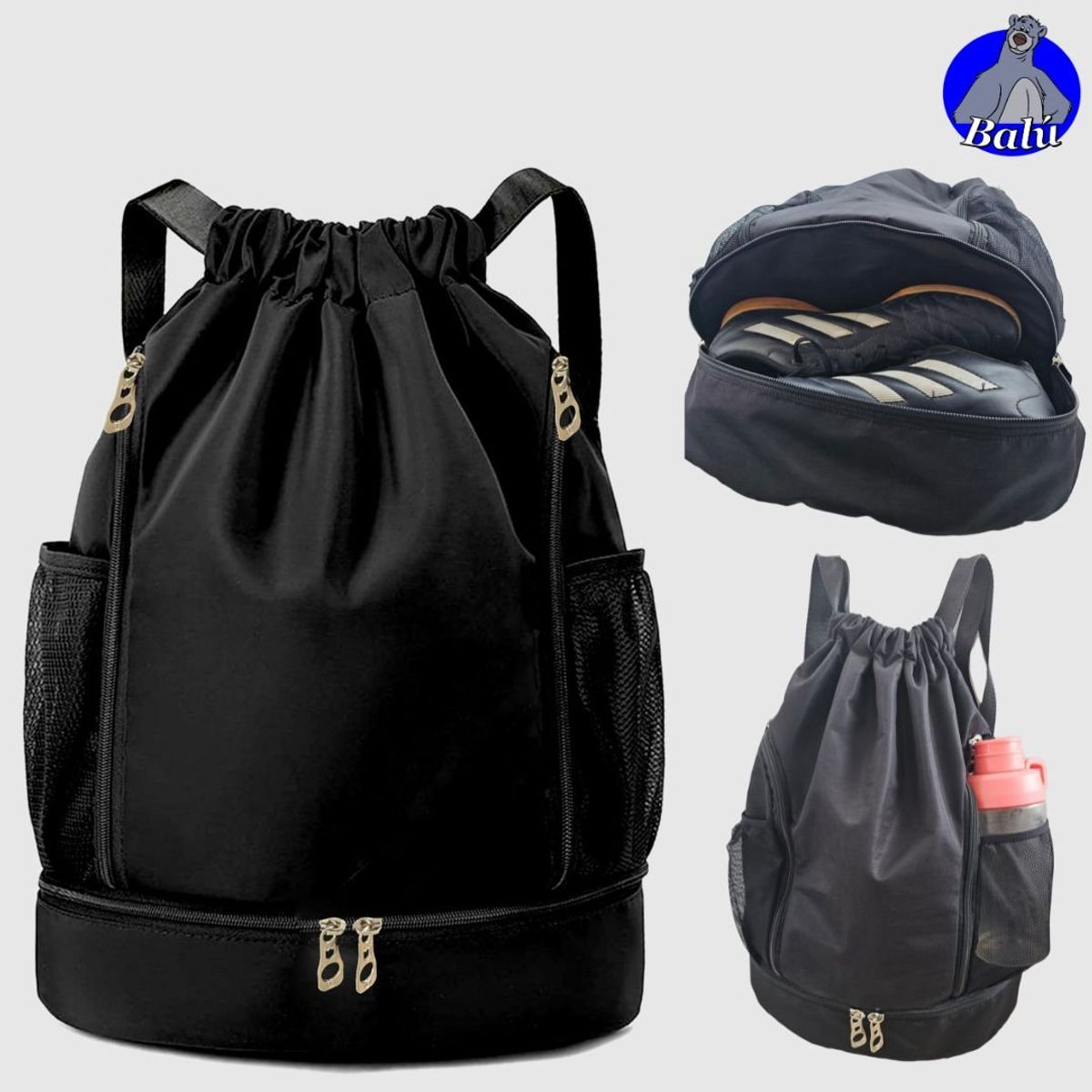 GENERICO - Mochila deportiva con separación seca y húmeda