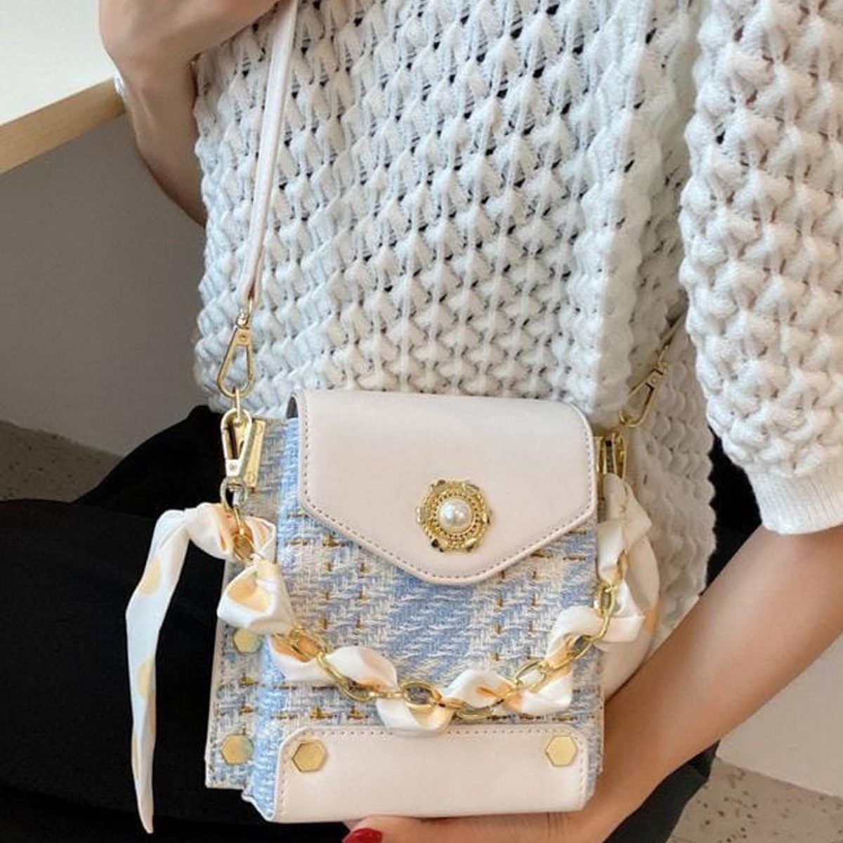 GENERICO - Mini Cartera Bolso Elegante Con Cadena