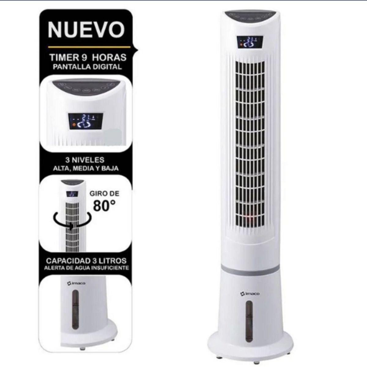 IMACO - Enfriador de Aire Imaco IYS5535 Air Cooler Digital Blanco