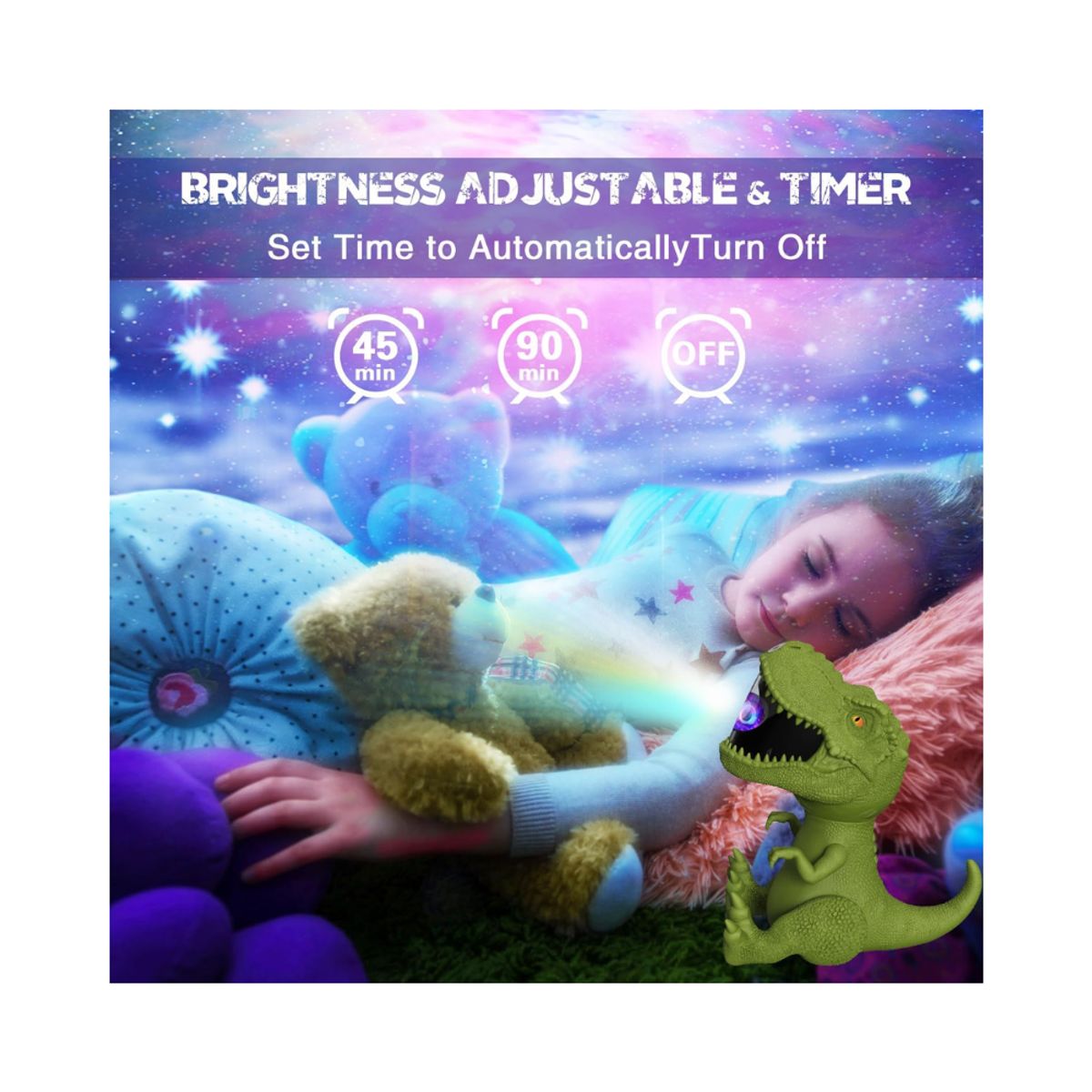 GENERICO - Lampara de proyeccion galaxia  proyector dinosaurio