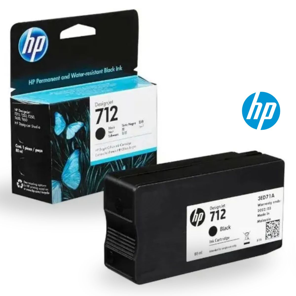 HP - TINTA HP 3ED71A 712A 80ML BLACK