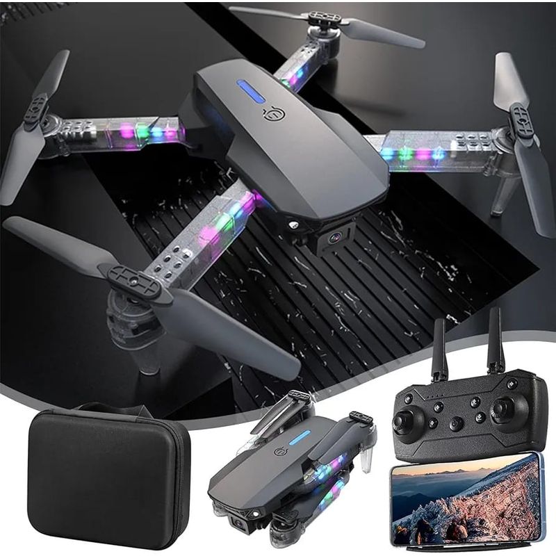 GENERICO - Drone Volador Max Doble Cámara HD Estuche Protector Portátil E99 D PRO