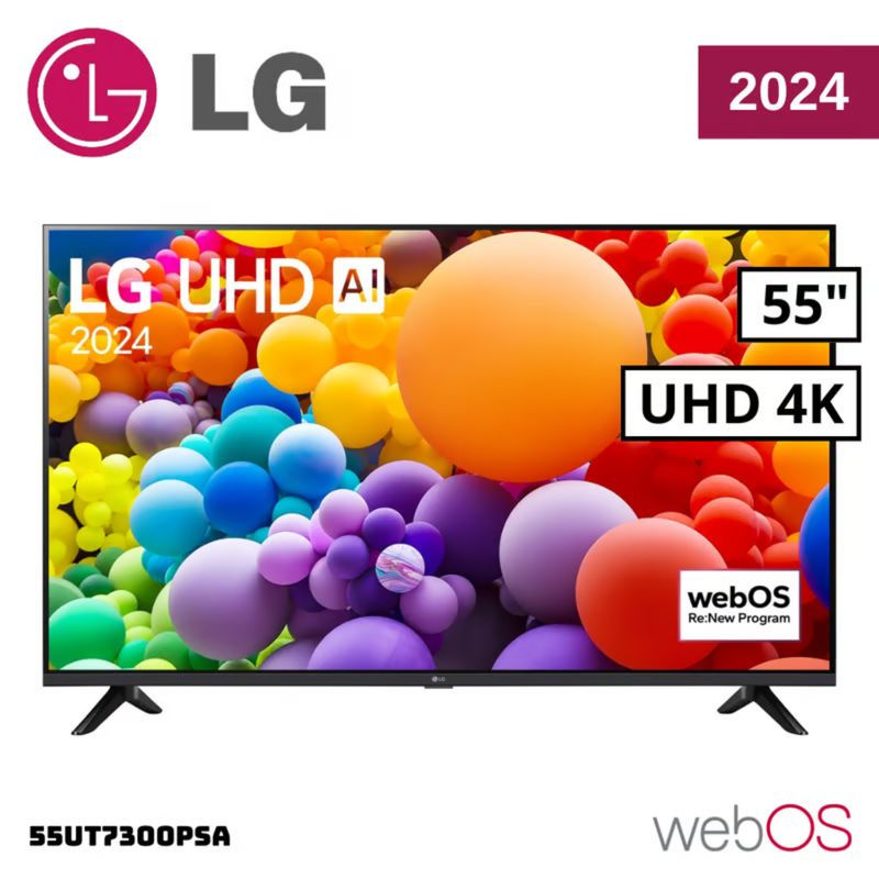 LG - Televisor LG 55  Pulg. LED Smart TV UHD 4K con ThinQ AI 55UT7300PSA