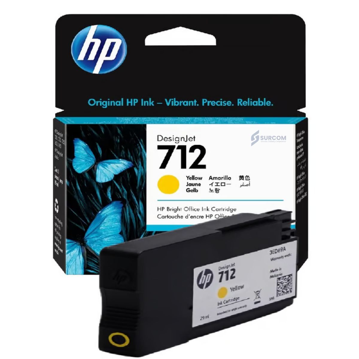 HP - Cartucho de Tinta HP 712 AMARILLO Original