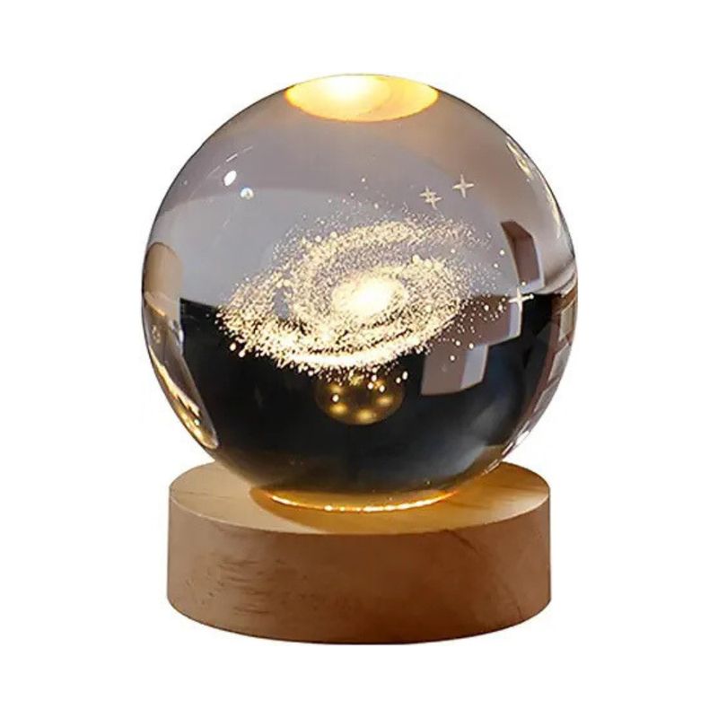 GENERICO - Lampara de mesa de vidrio con diseño de galaxia en Luz cálida