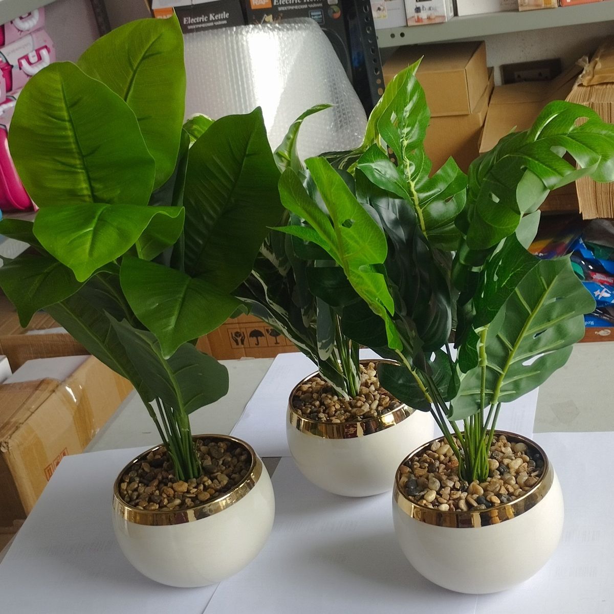 GENERICO - Planta Artificial Difenbachia Con Maceta Blanca