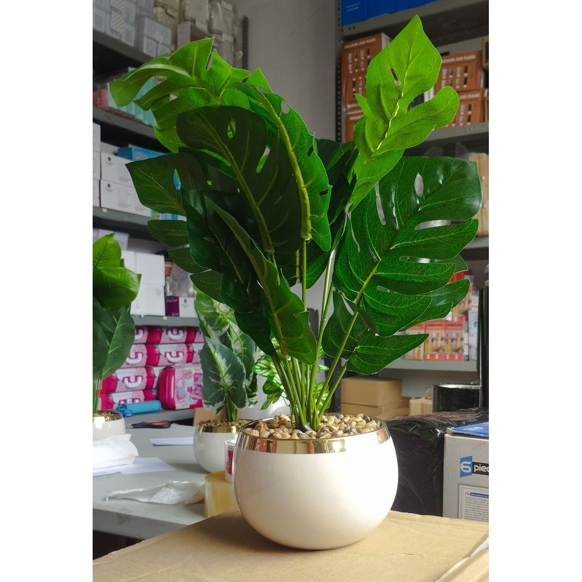 GENERICO - Planta Artificial Difenbachia Con Maceta Blanca