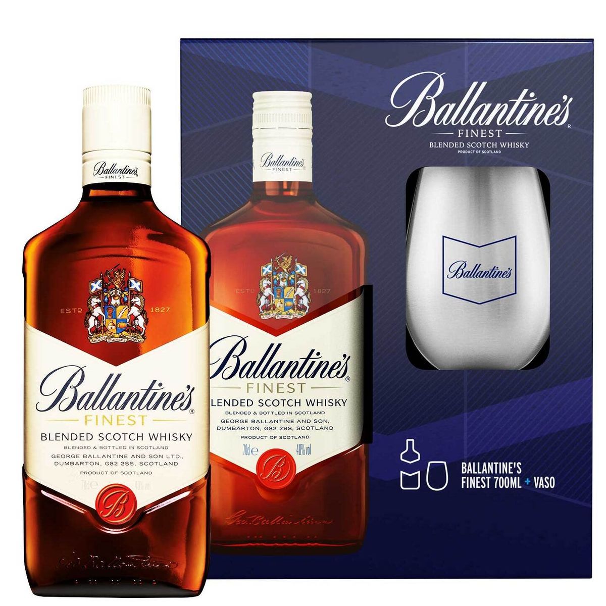 BALLANTINES FINEST - Whisky Ballantines Finest 700ml + Vaso