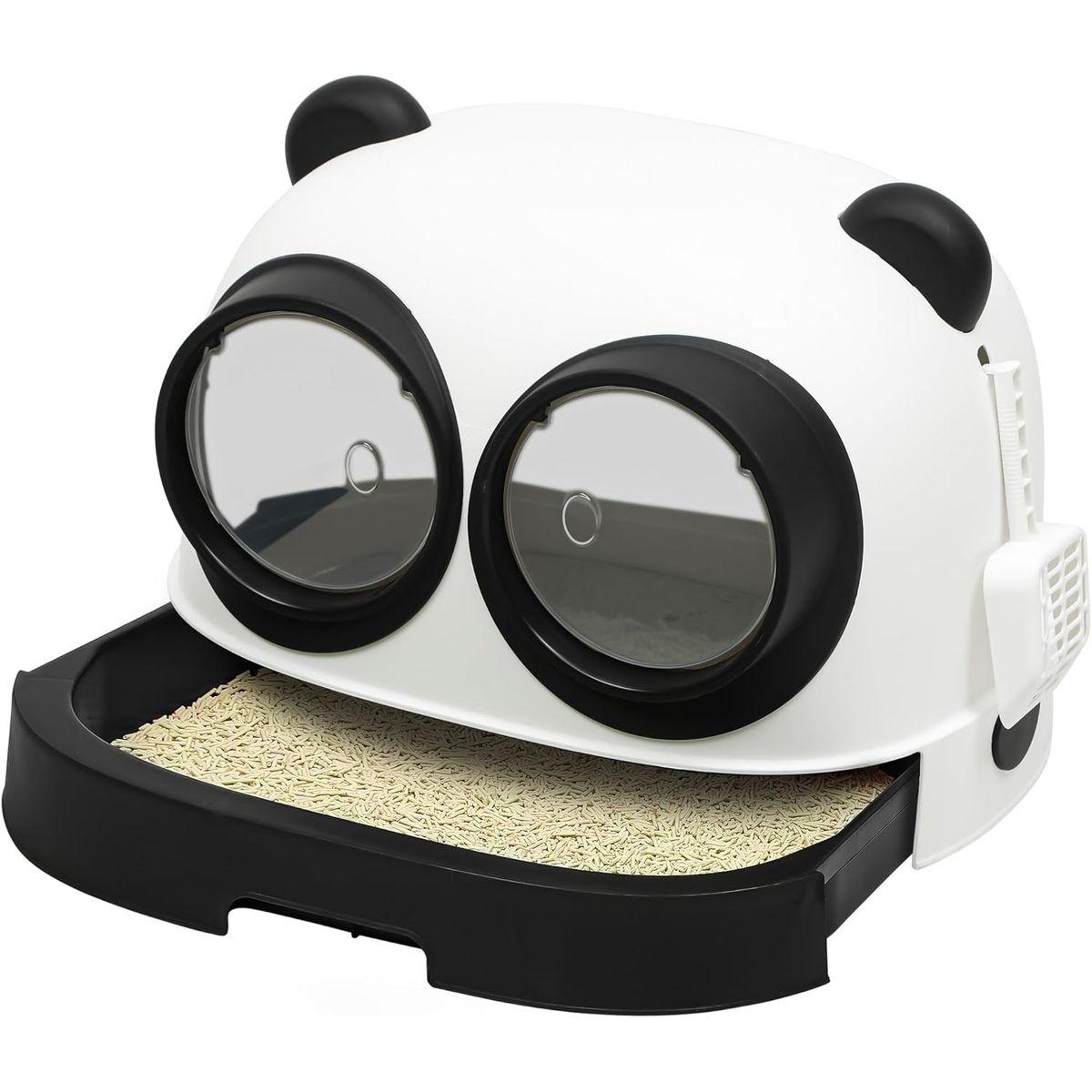 GENERICO - Arenero cerrado para gato diseño panda doble ingreso