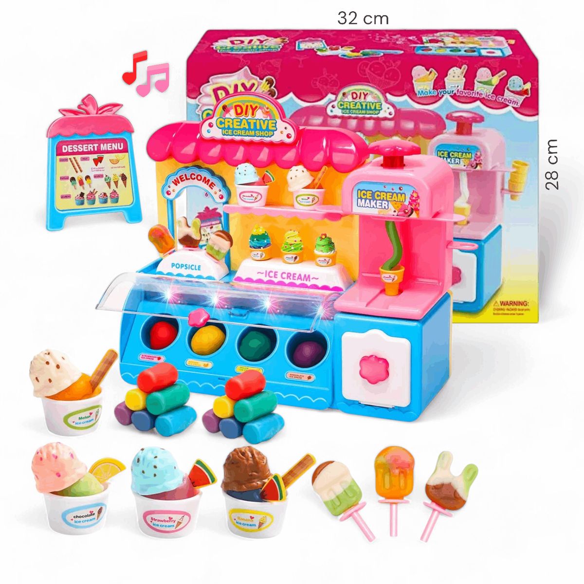 GENERICO - Máquina para Helados con música luz y masa natural Kit 70