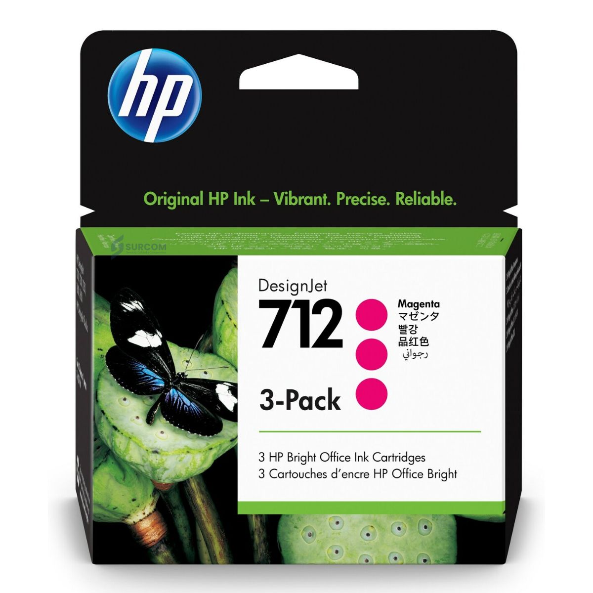 HP - Cartucho 3 Pack de Tinta HP 712 Magenta Original - 29ml (3ED78A)