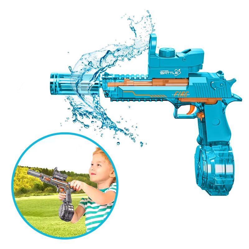 BUYPAL - Pistola de Agua Eléctrica con Luces LED Azul