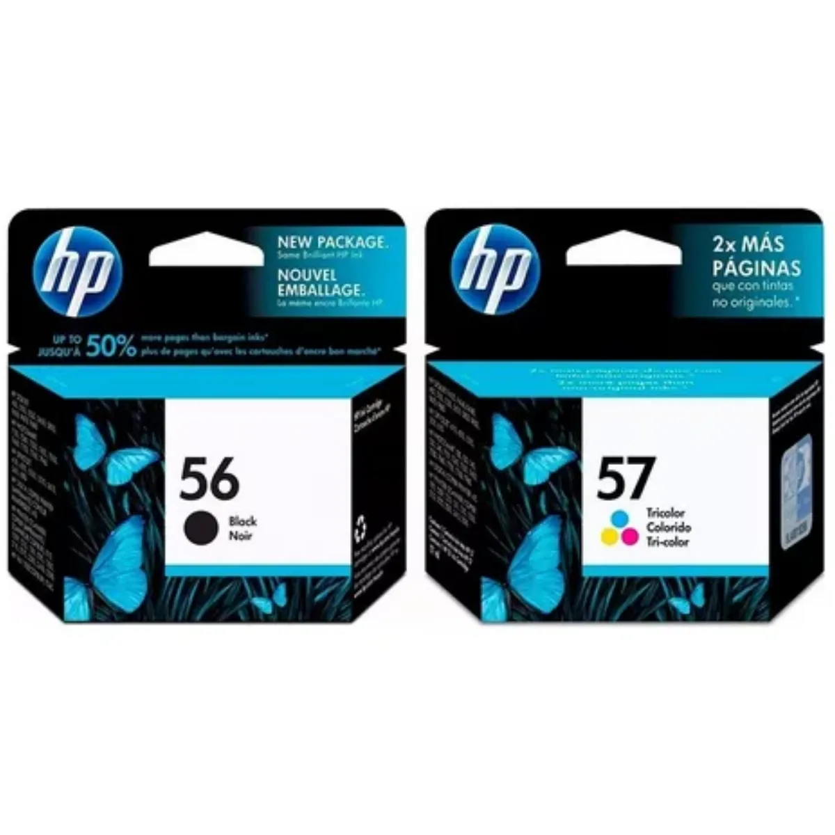 HP - Cartucho HP 56 Negro y HP 57 Tricolor Original