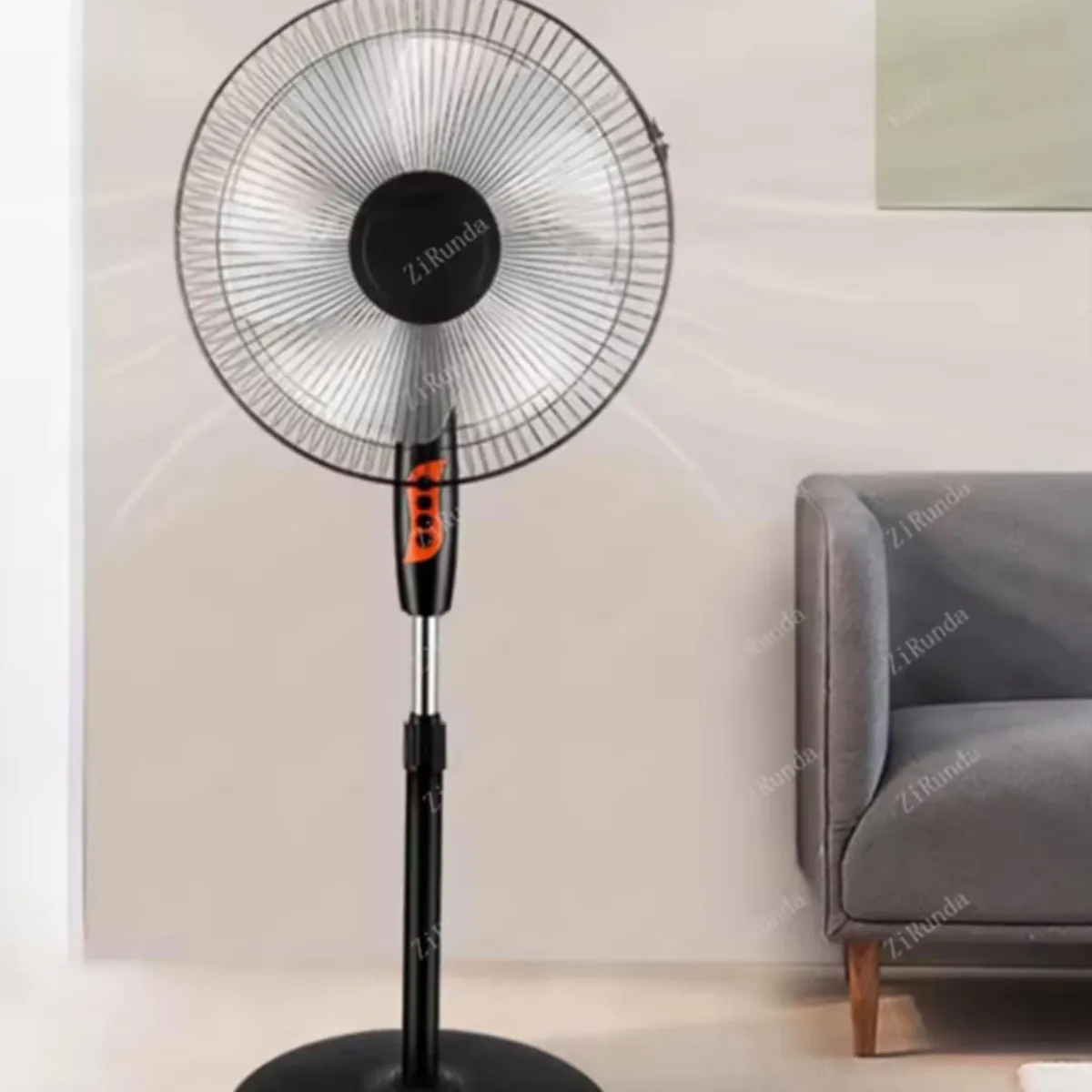 GENERICO - Ventilador Pedestal de 16 Pulgadas Color Negro Potente C1748