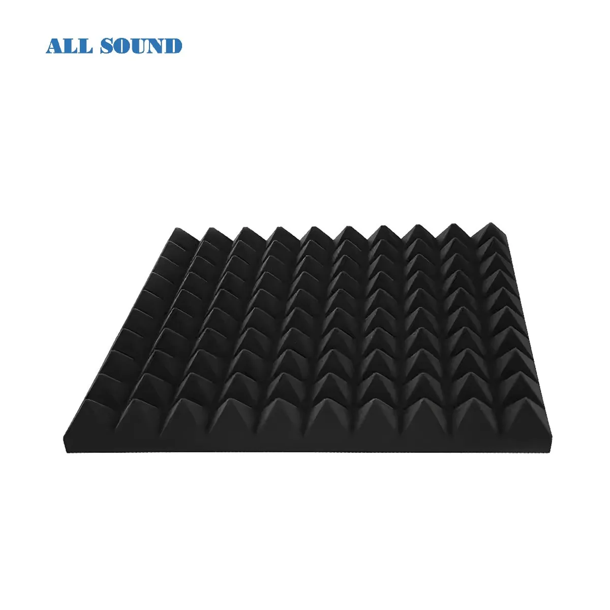 ALL SOUND - ESPUMA ACUSTICA 50x50x6cm CON AUTOADHESIVO MODELO PIRAMIDAL