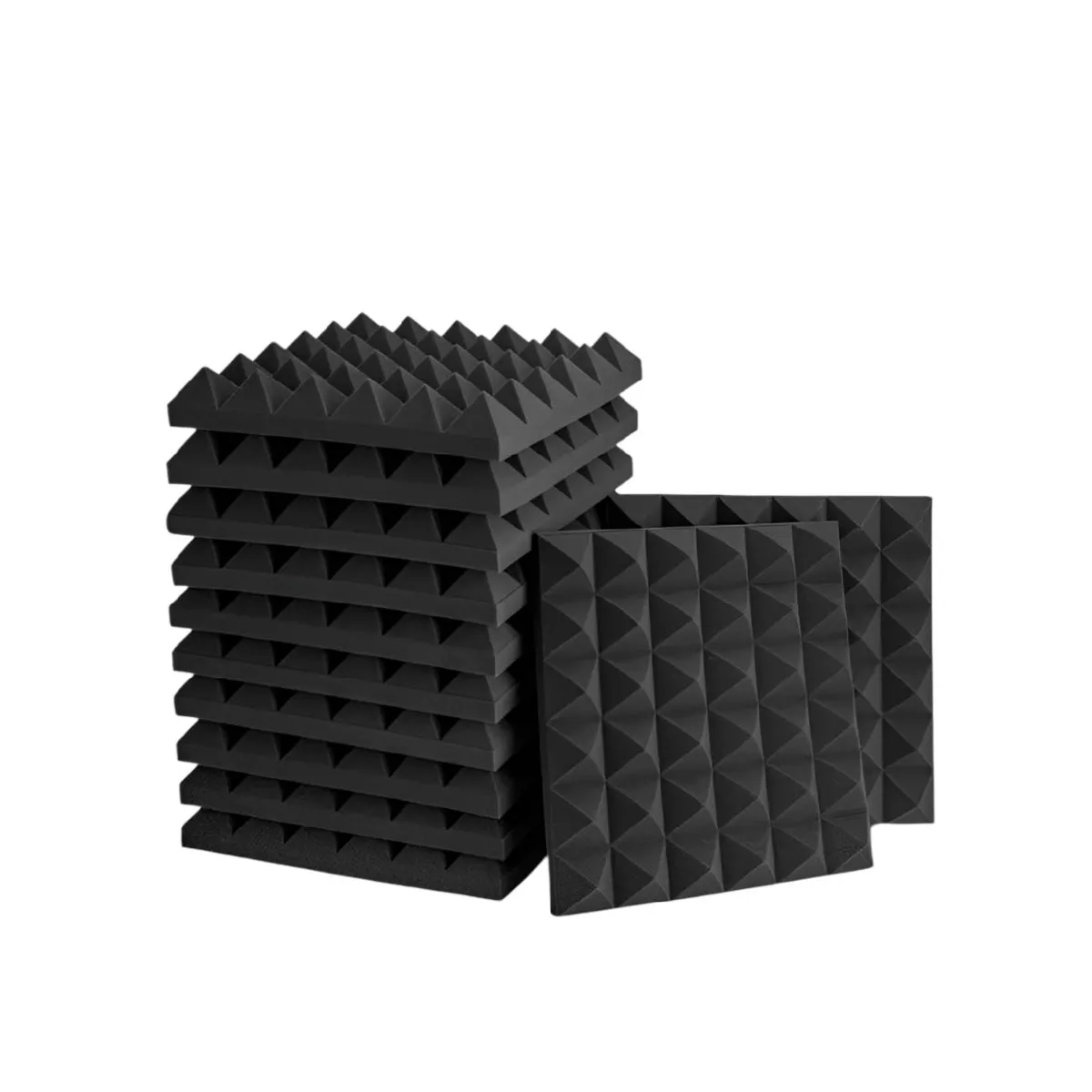 ALL SOUND - ESPUMA ACUSTICA 50x50x6cm CON AUTOADHESIVO MODELO PIRAMIDAL