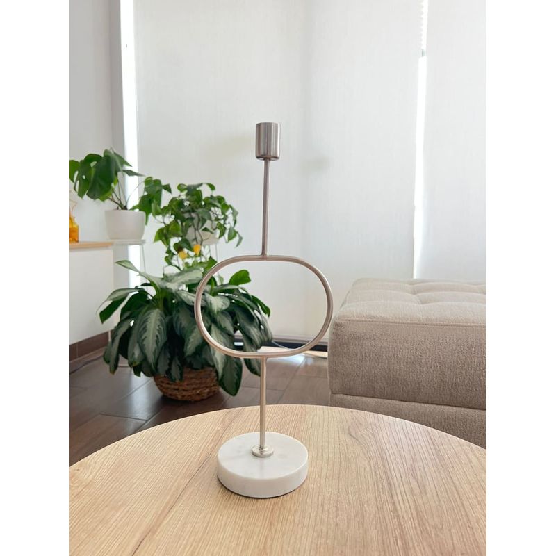 CONCEPTS LIFE - Portavela Pedestal Marmol 14x32 cm