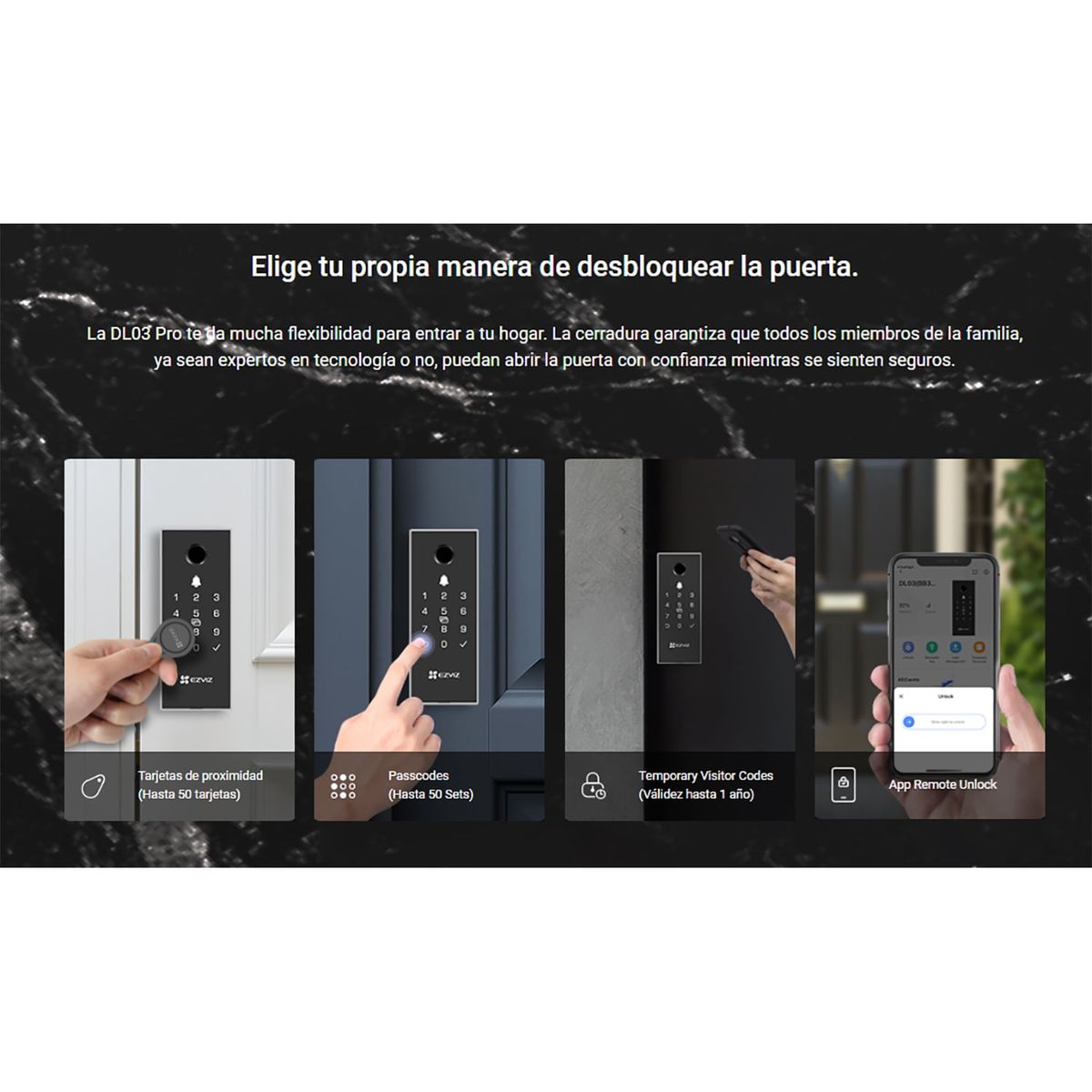 EZVIZ - Ezviz Cerradura DL03 PRO Smart Desbloqueo Remoto y Huella Bateria