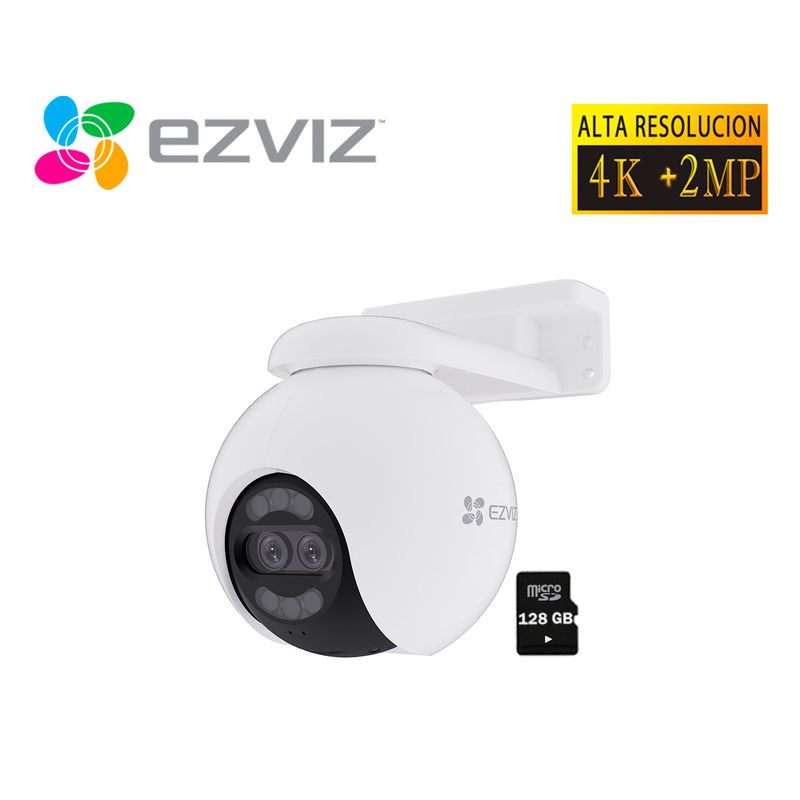 EZVIZ - Ezviz Cámara Seguridad H80X Dual 4K + 2MP Lente Inteligente Sd 128GB