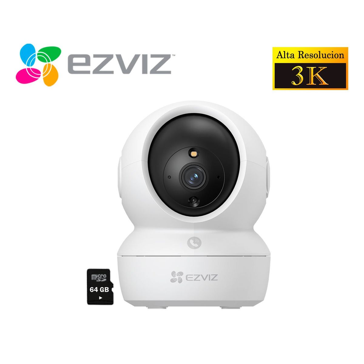 EZVIZ - Ezviz Cámara Wifi Inalámbrica H6C PRO 5Mp Giratoria 360 Micro sd 64Gb
