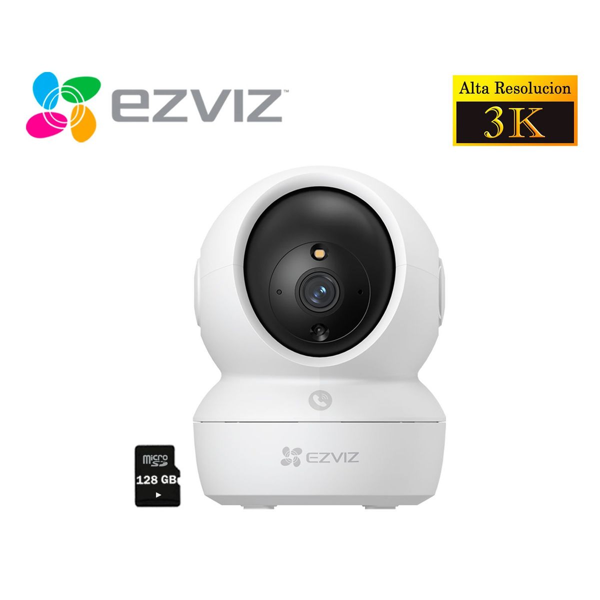 EZVIZ - Ezviz Cámara Wifi Inalámbrica H6C PRO 5Mp Gira 360 + Micro sd 128Gb