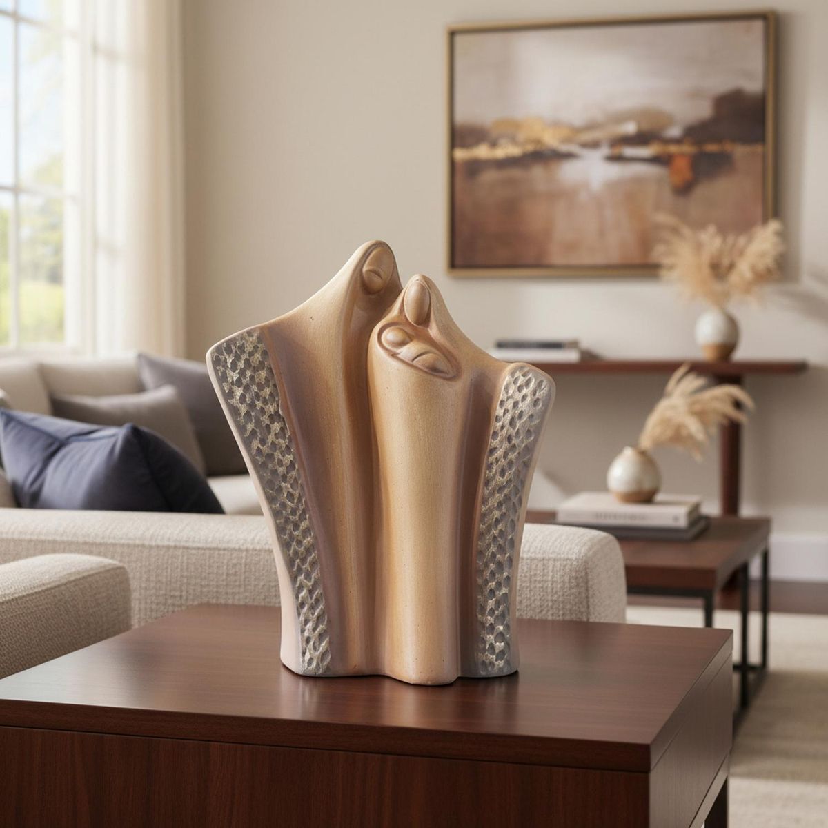 MAP DESIGN HOME - Sagrada Familia Cerámica Adorno Decoración Amaderado 26 Cm