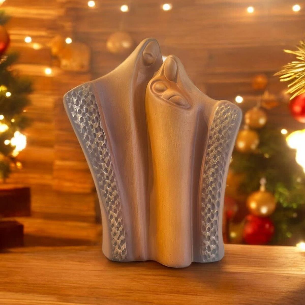 MAP DESIGN HOME - Sagrada Familia Cerámica Adorno Decoración Amaderado 26 Cm