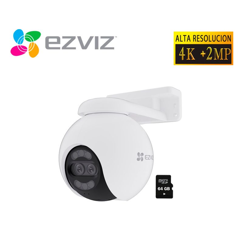 EZVIZ - Ezviz Cámara Seguridad H80X Dual 4K + 2MP Lente Inteligente Sd 64GB