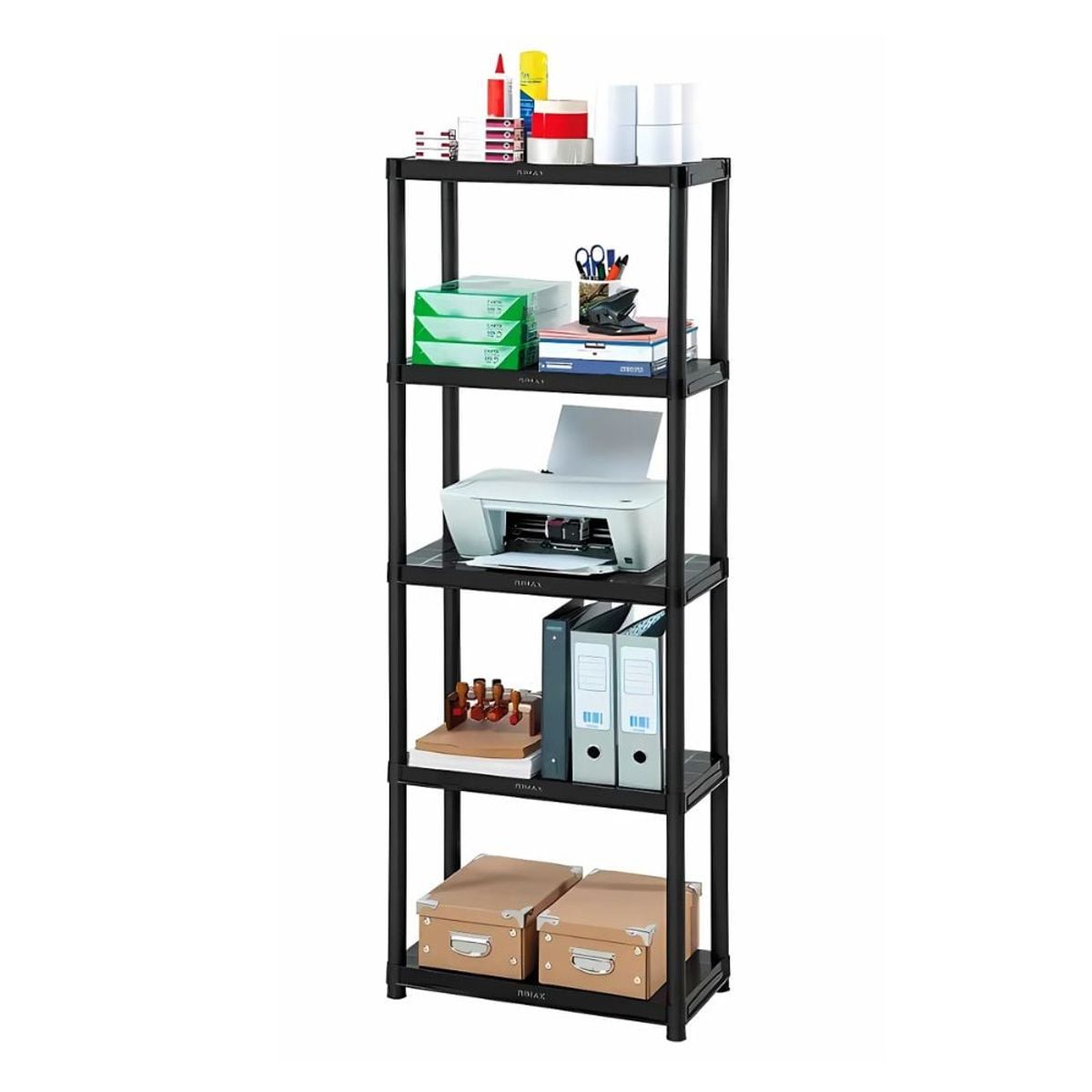 GENERICO - Estante sólido 12" 5 niveles Negro Rimax
