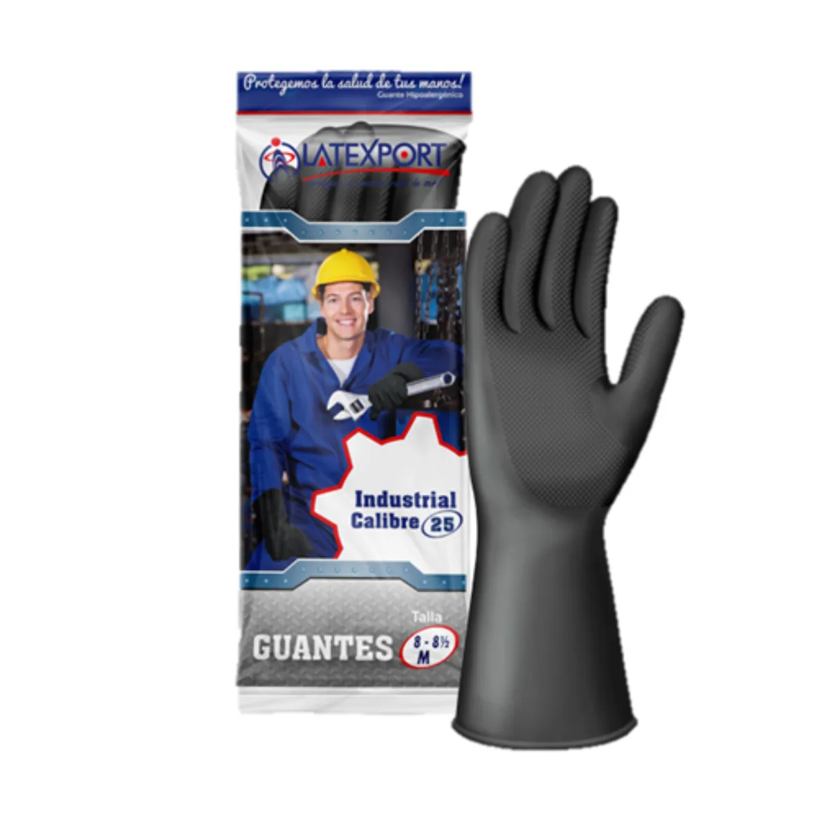 GENERICO - GUANTE INDUSTRIAL DE JEBE LATEXPORT CALIBRE 25