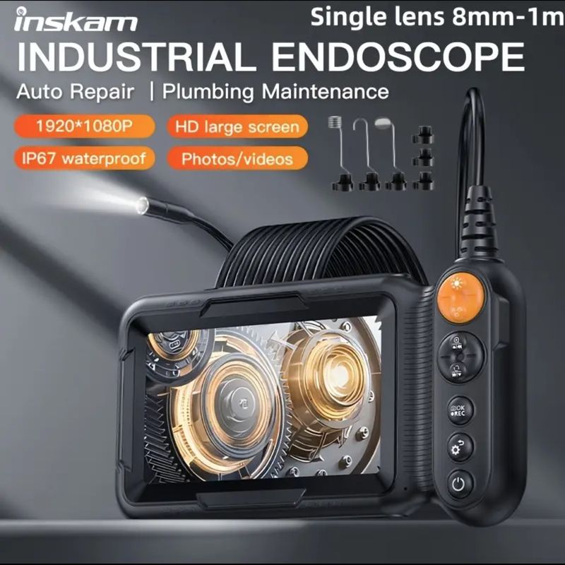 GENERICO - Boroscopio inskam 5″ HD dual-lens 8mm-largo 5m G50