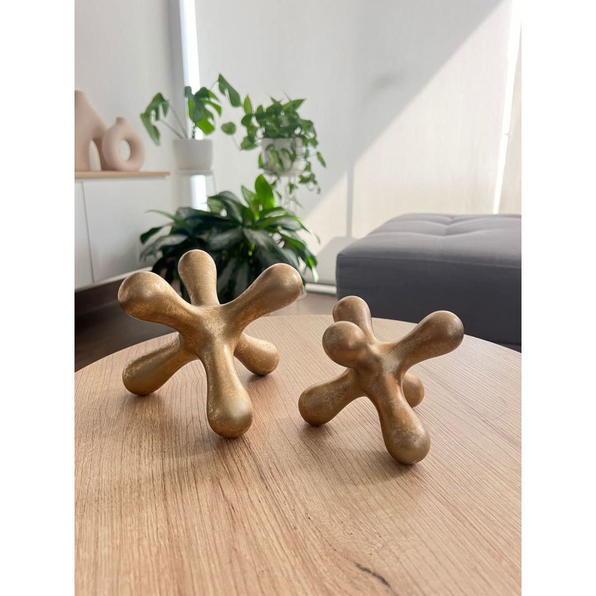 MAP DESIGN HOME - Adorno Juego de Jacks Decorativos Dorado