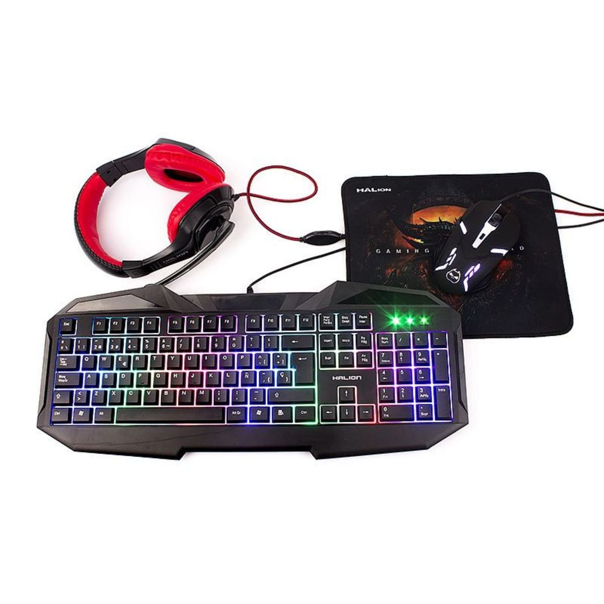 HALION - Combo Gamer Halion HA-403C Hunter Luz Led Rainbow