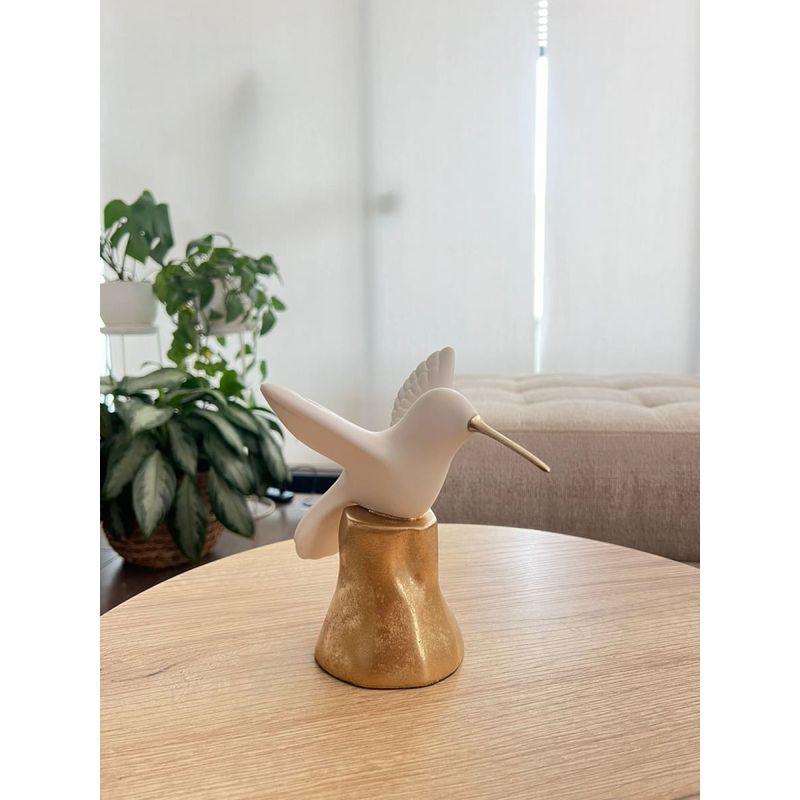 MAP DESIGN HOME - Adorno Colibri Posado Ivory 09x09x19 cm