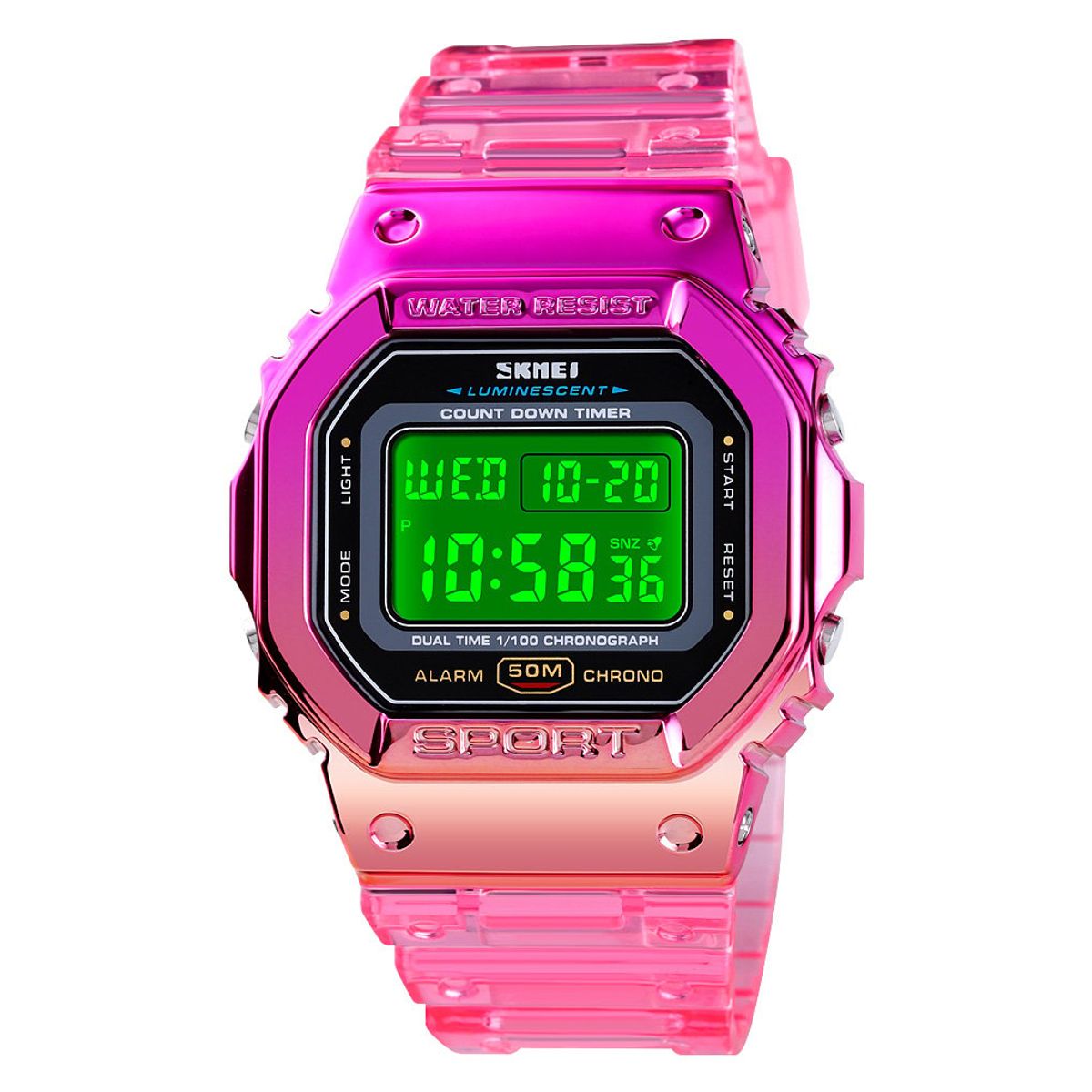 SKMEI - Reloj Skmei 1622 FUCSIA Digital Silicona