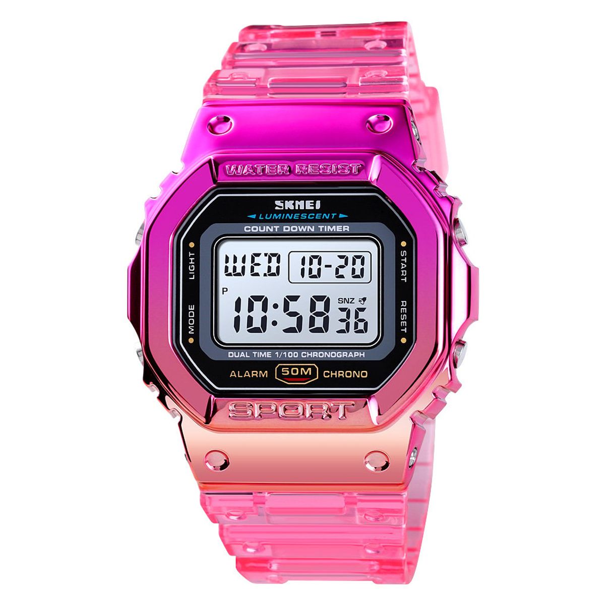 SKMEI - Reloj Skmei 1622 FUCSIA Digital Silicona