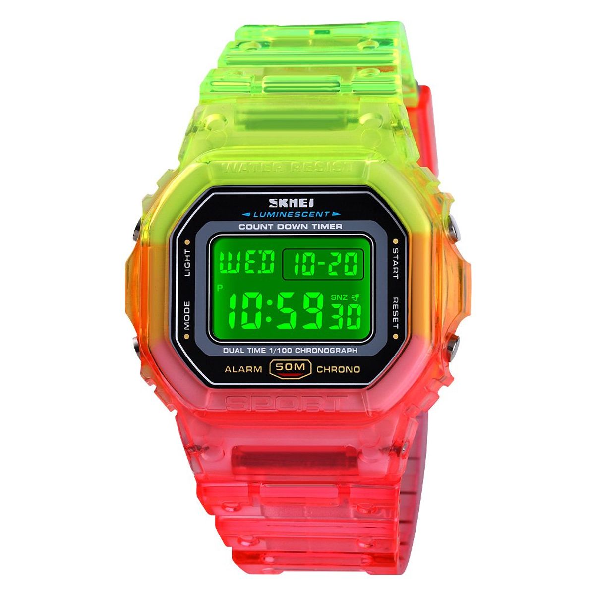 SKMEI - Reloj Skmei 1622 Rojo y Verde Digital Silicona