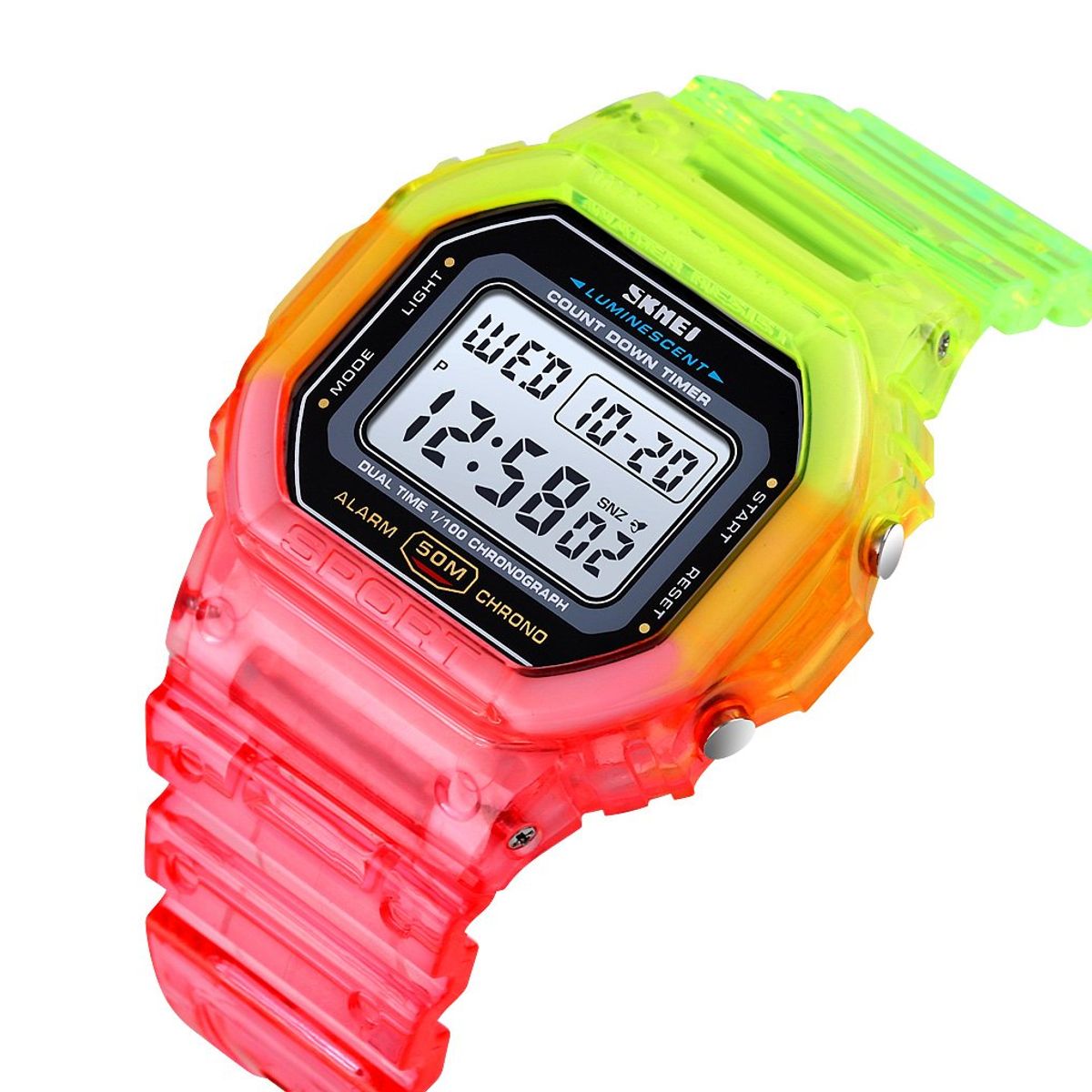 SKMEI - Reloj Skmei 1622 Rojo y Verde Digital Silicona