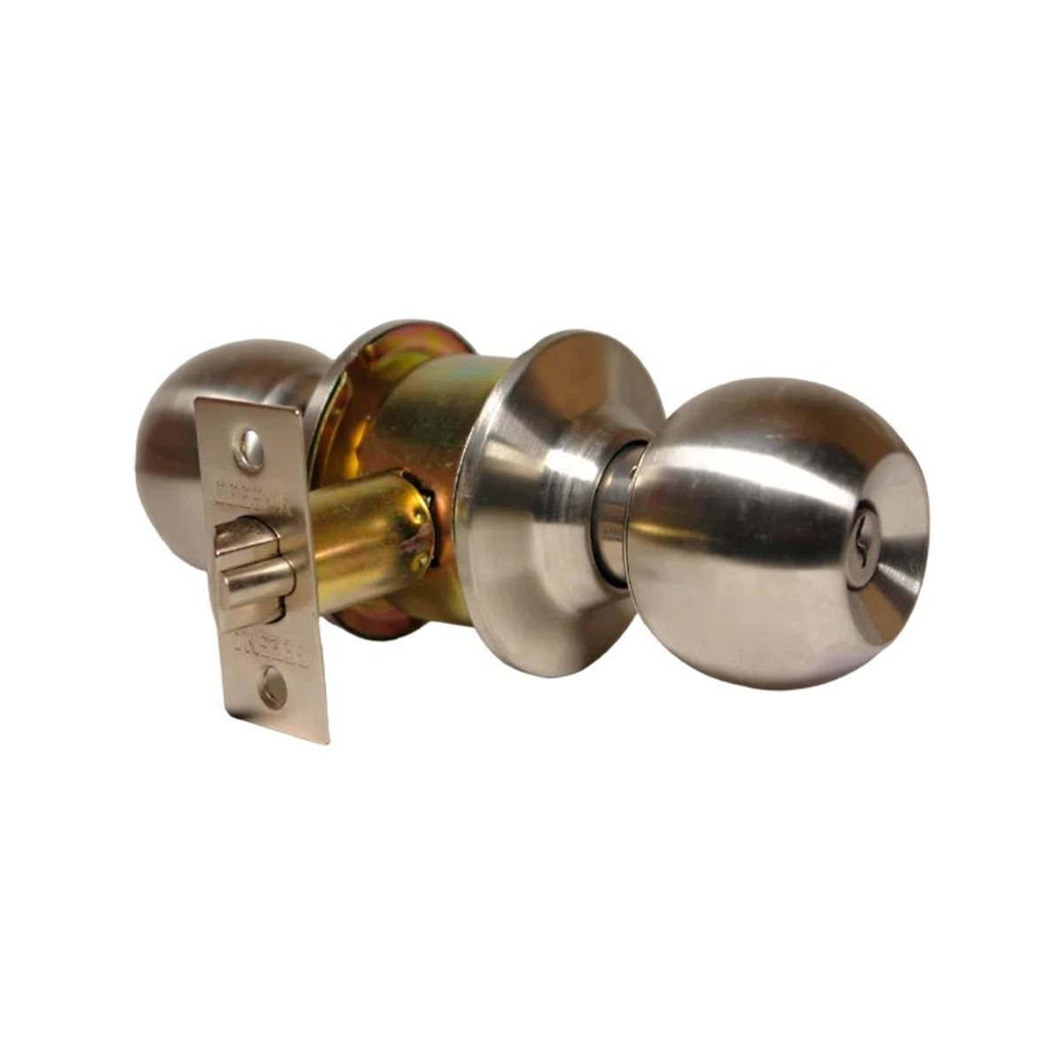 C&A - Cerradura T/Bola C/Botón Cromo p/Dormitorio  C/Llave C&A