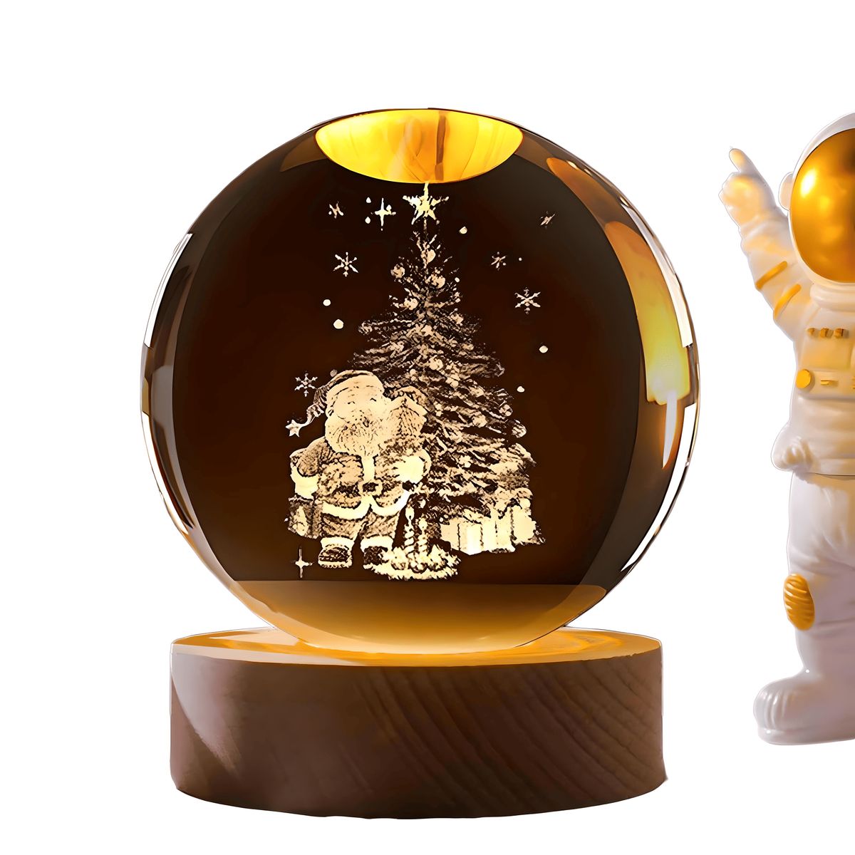 GENERICO - ESFERA DE CRISTAL LÁMPARA ADORNO LUZ LED 3D